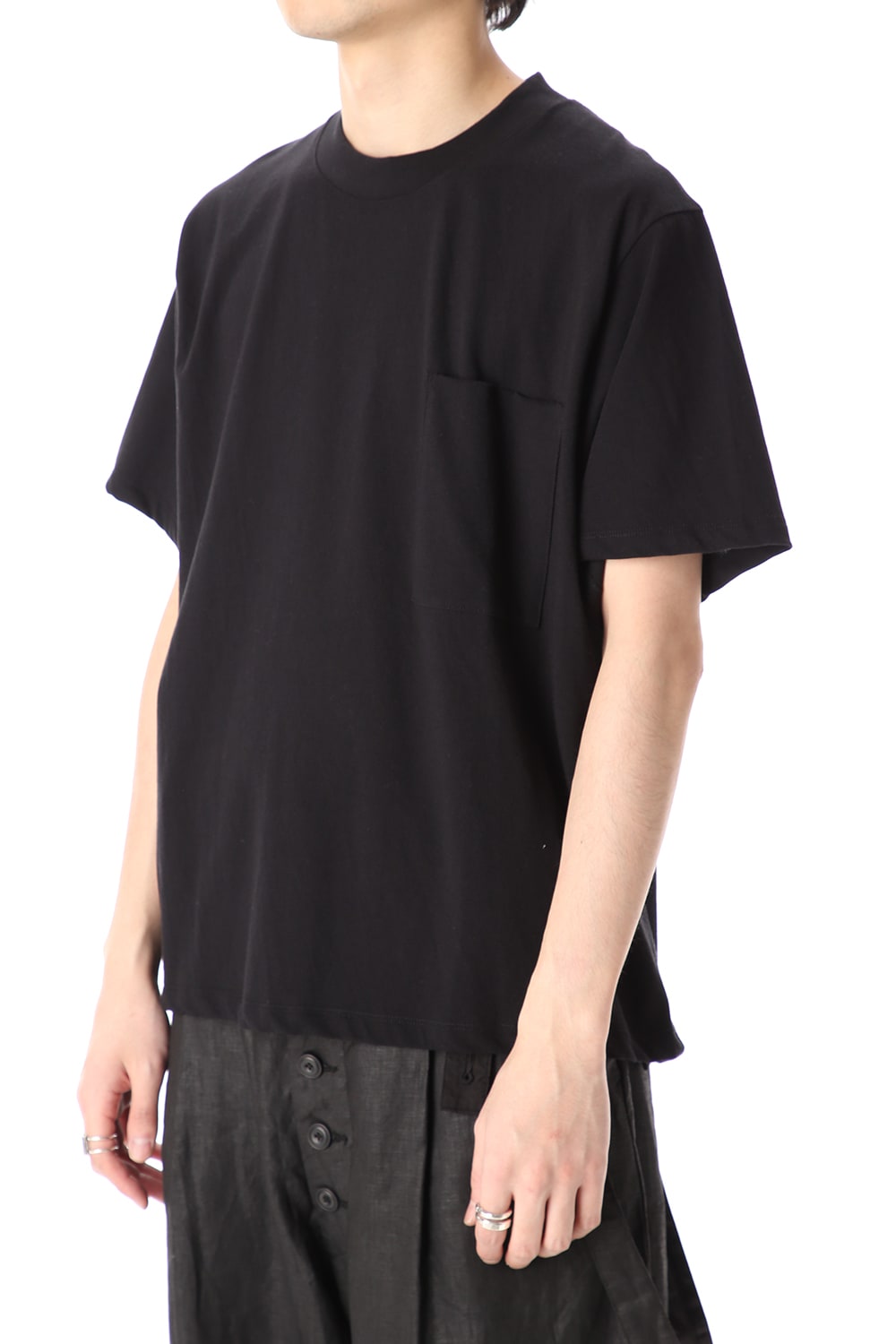 Wide Box Shape T-Shirts PAPER Black