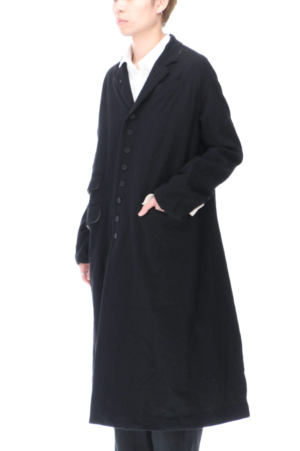 CHRONO-TWEED Long Coat Black