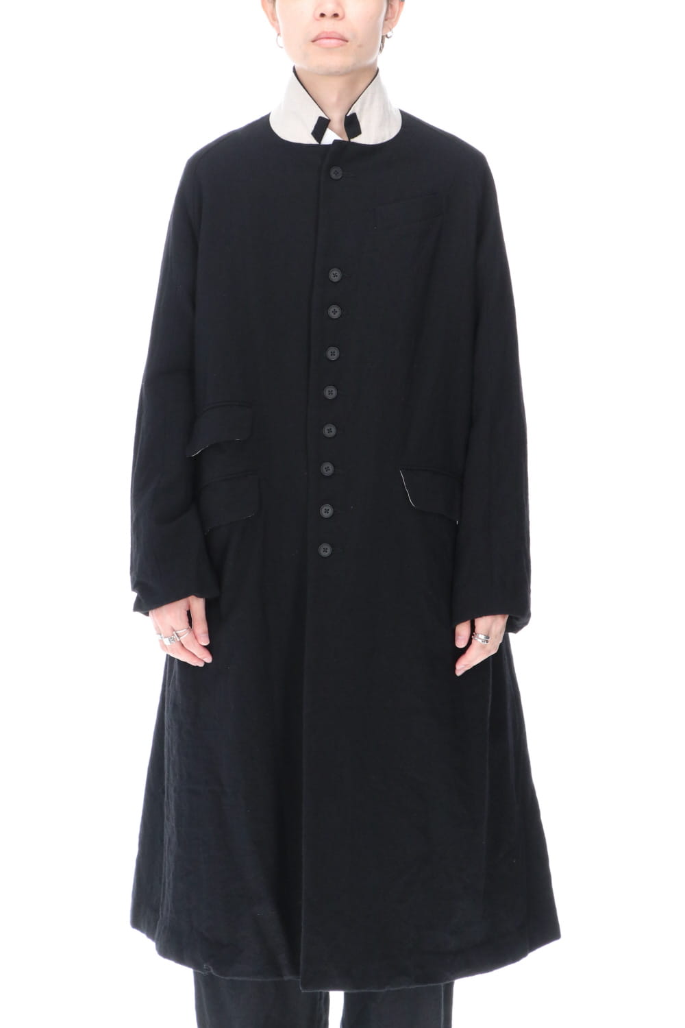 CHRONO-TWEED Long Coat Black