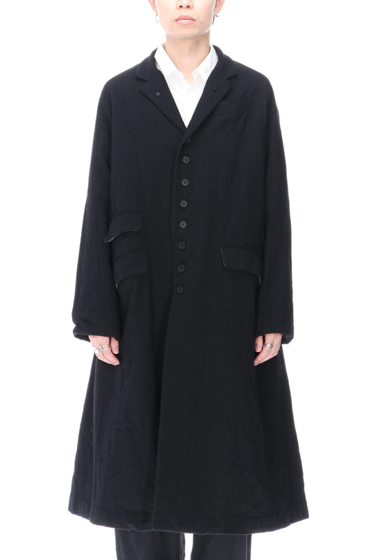 CHRONO-TWEED Long Coat Black