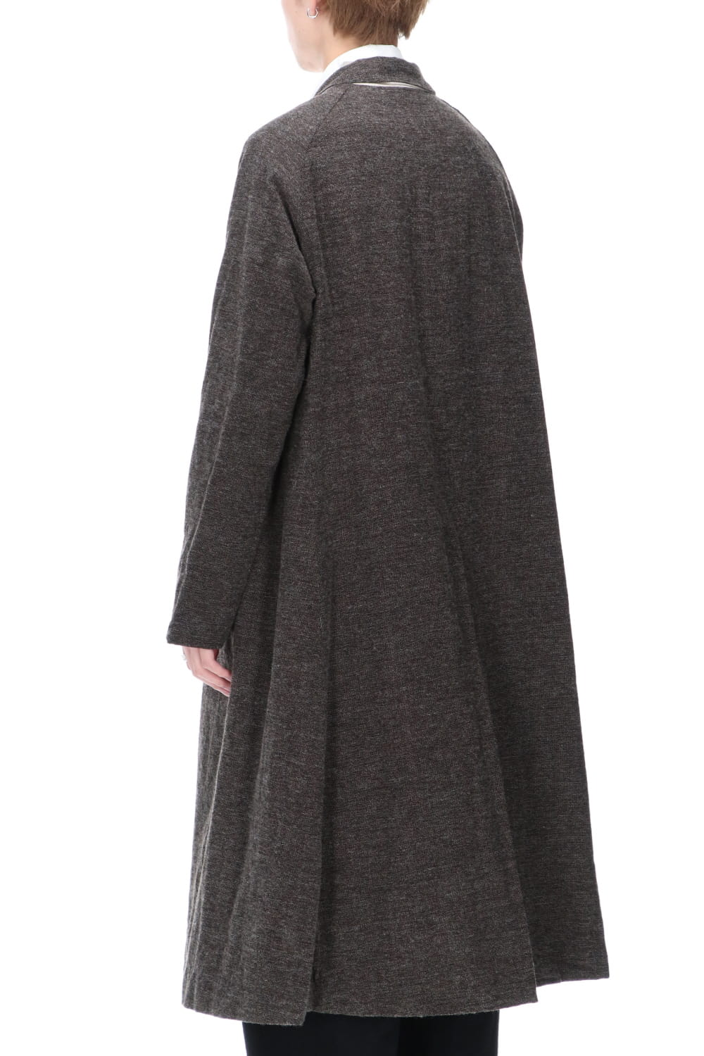 CHRONO-TWEED Long Coat Charcoal Brown