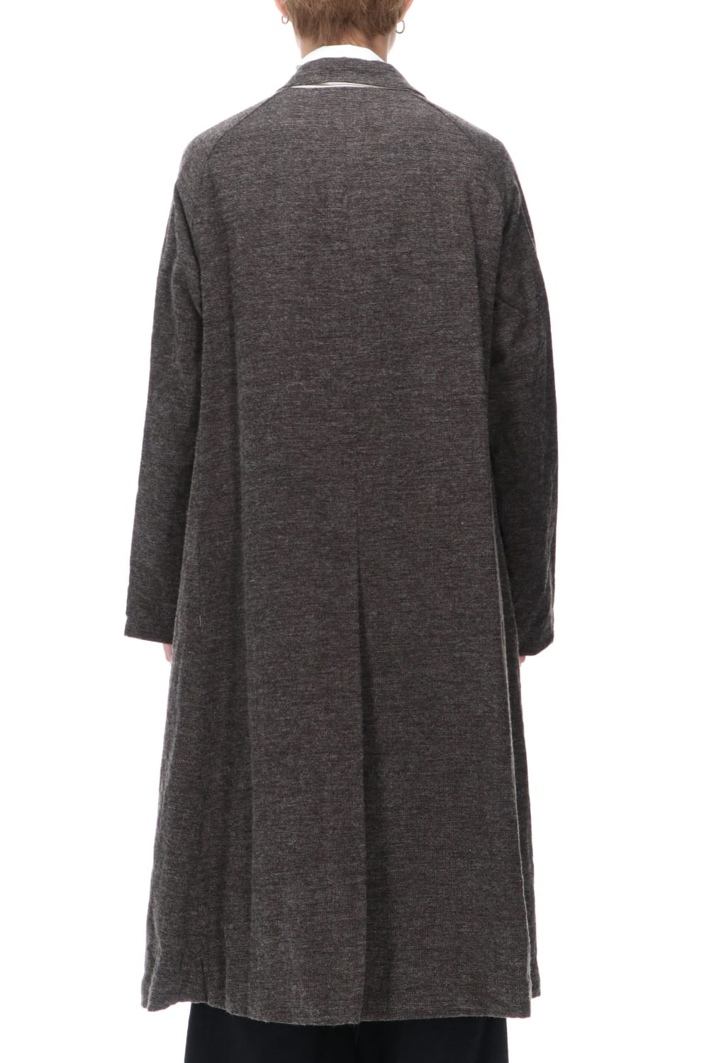 CHRONO-TWEED Long Coat Charcoal Brown