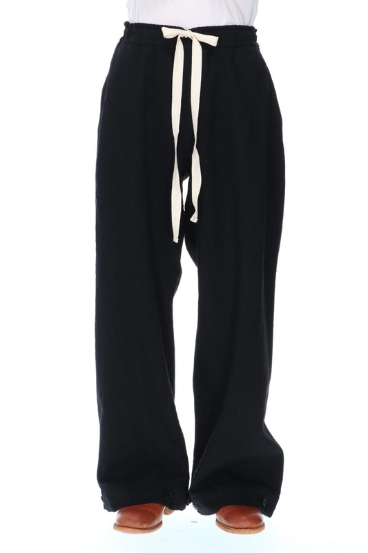 GARNER-TWEED Draw Cord Wide Pants