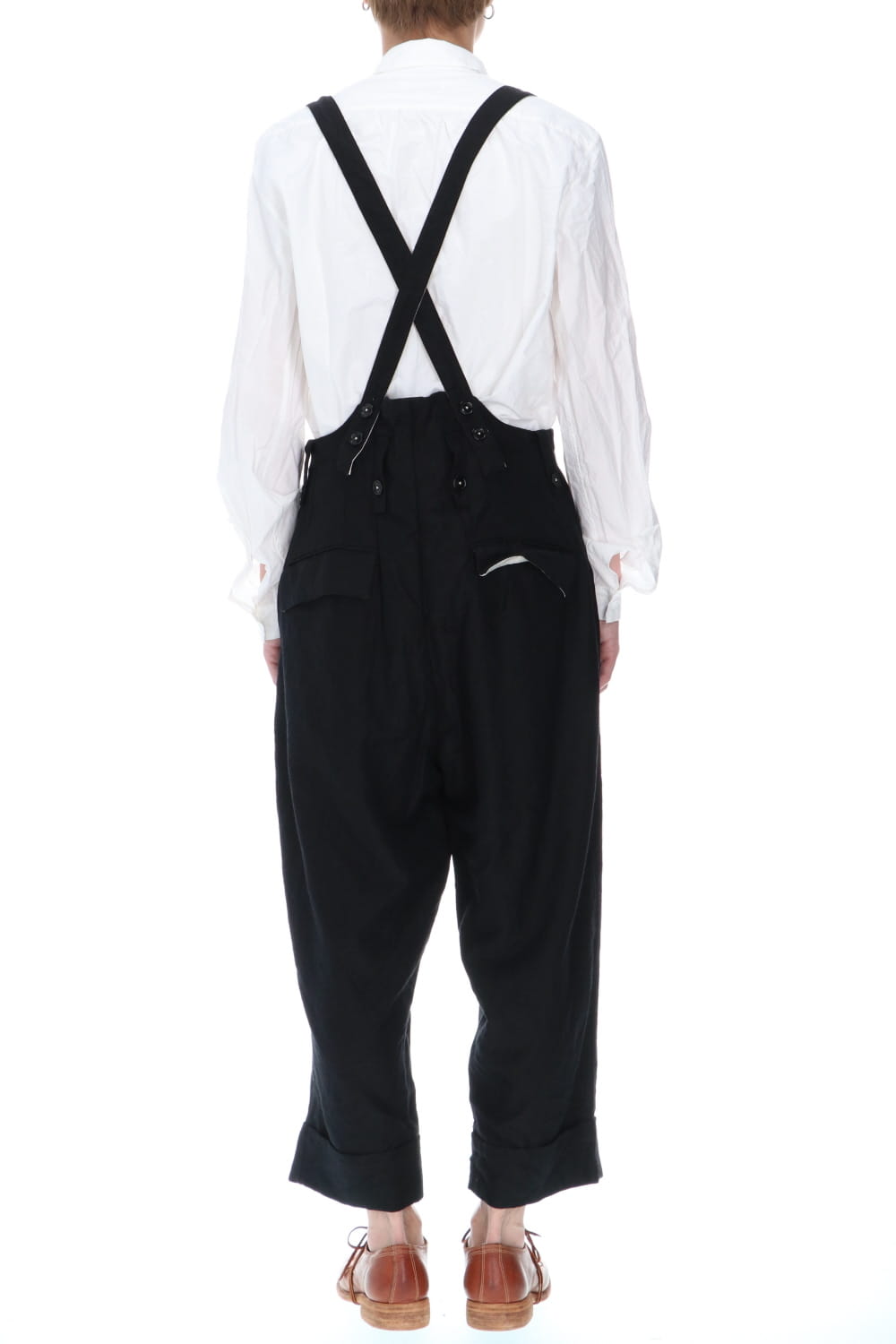 REX-BARREL Wool Ramie Suspender Pants