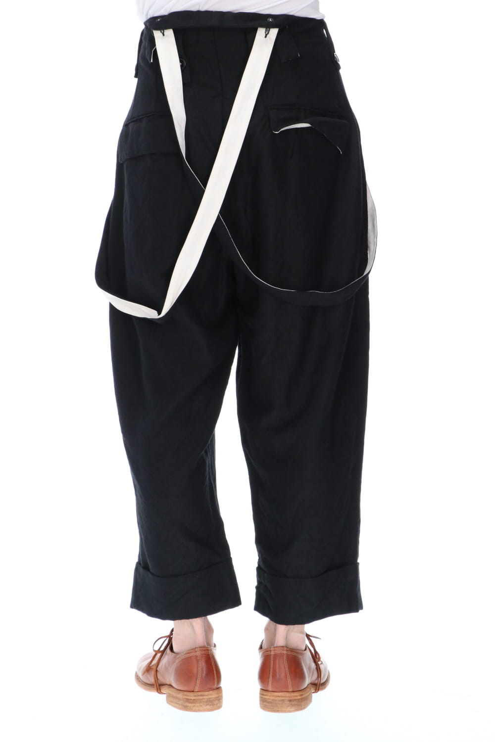 REX-BARREL Wool Ramie Suspender Pants