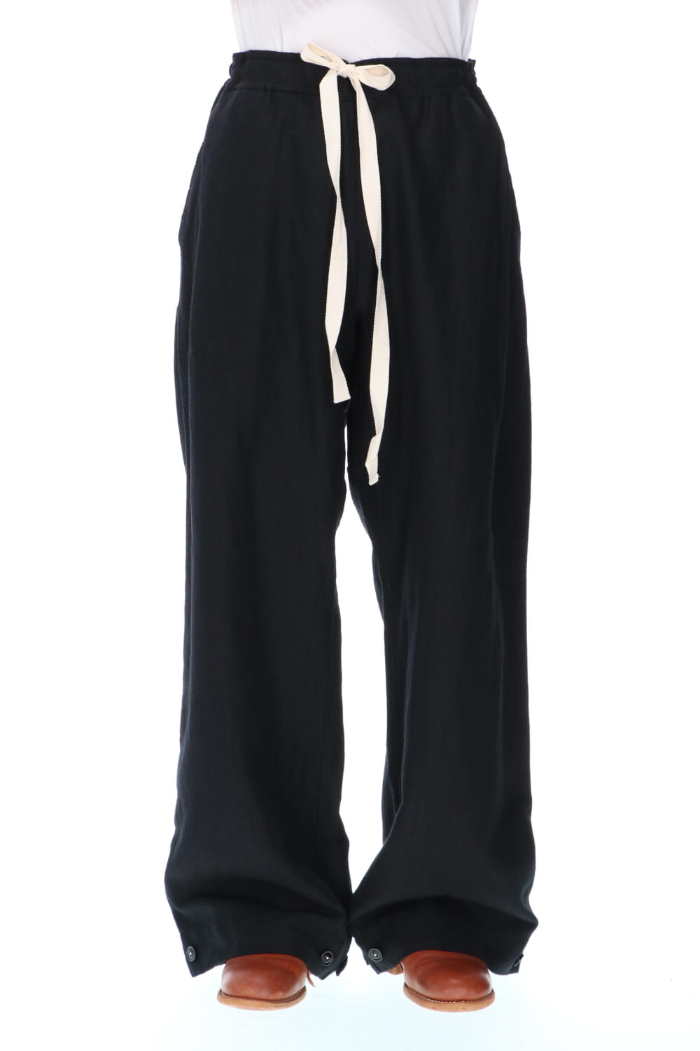 REX-GARNER Wool Ramie Draw Cord Pants