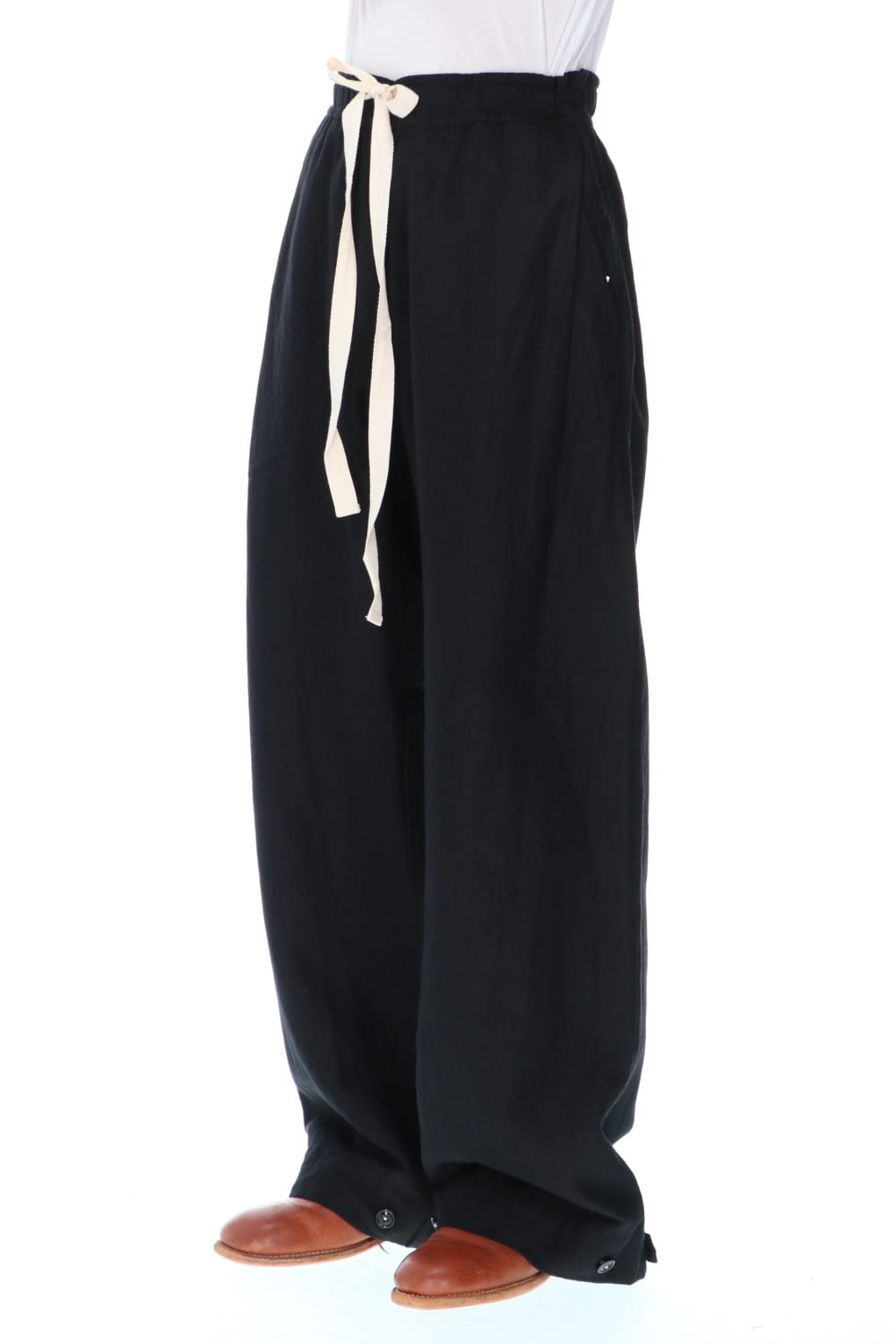 REX-GARNER Wool Ramie Draw Cord Pants