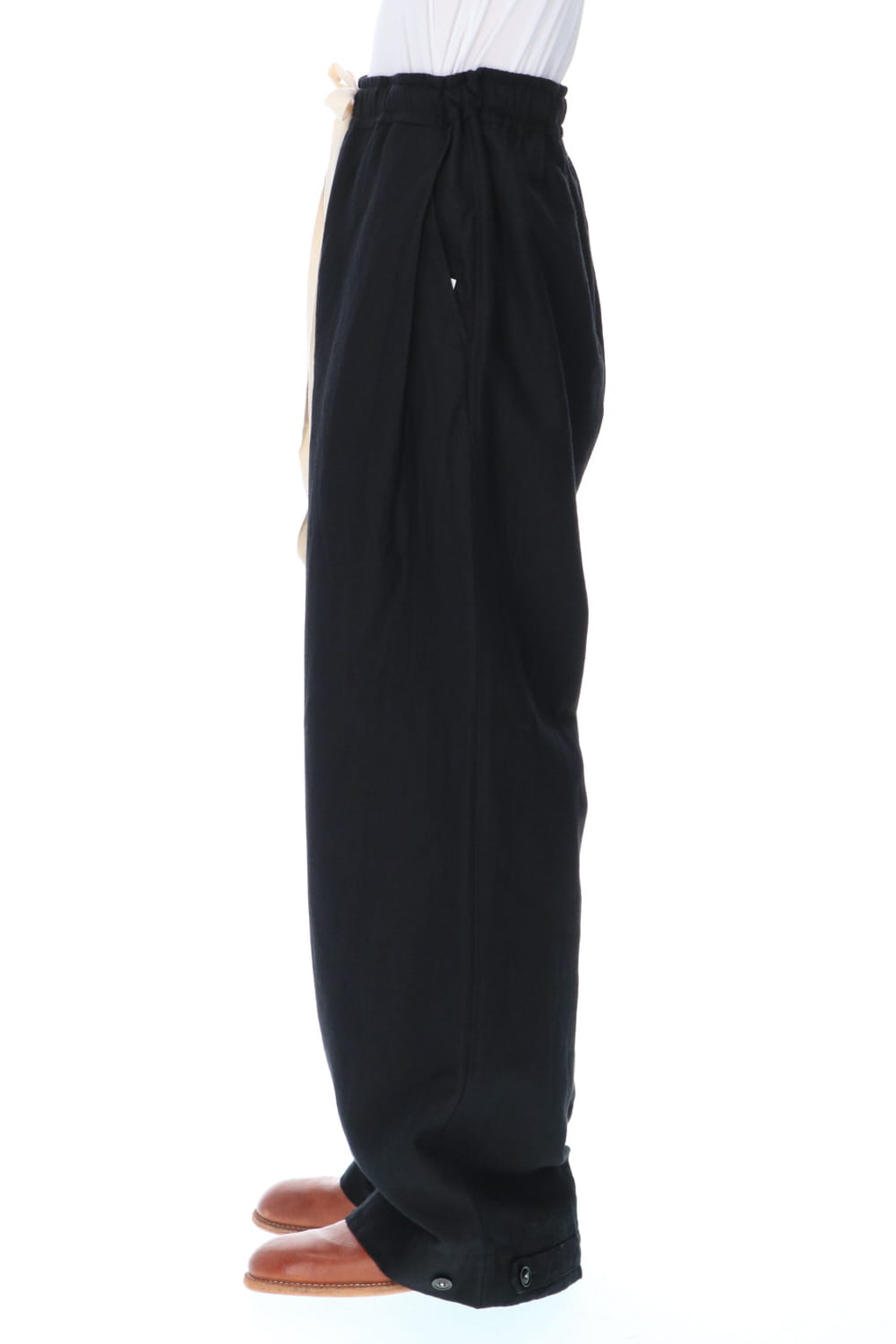 REX-GARNER Wool Ramie Draw Cord Pants