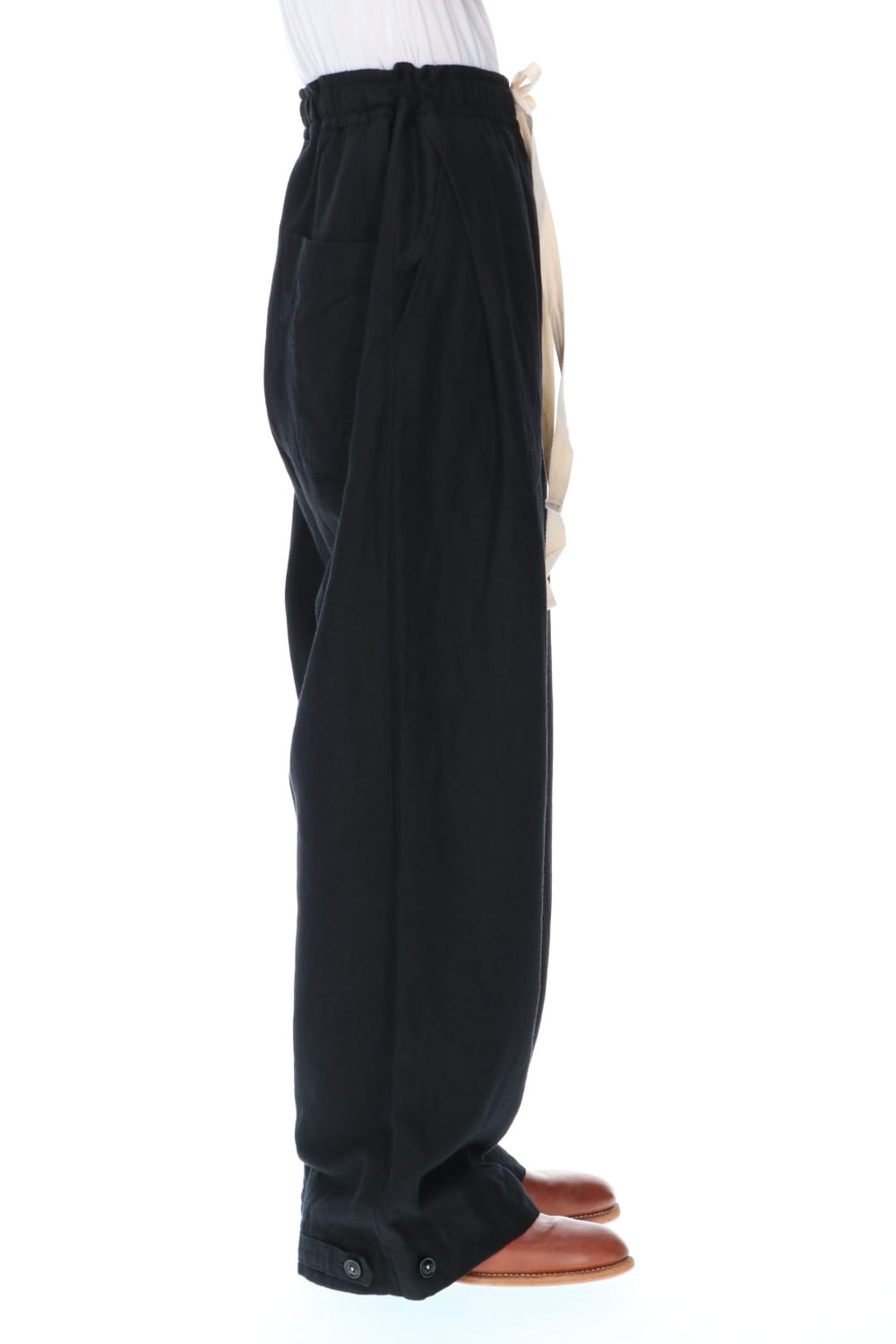 REX-GARNER Wool Ramie Draw Cord Pants