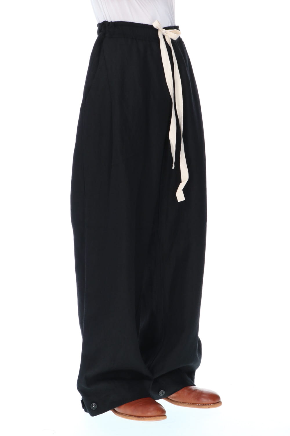 REX-GARNER Wool Ramie Draw Cord Pants