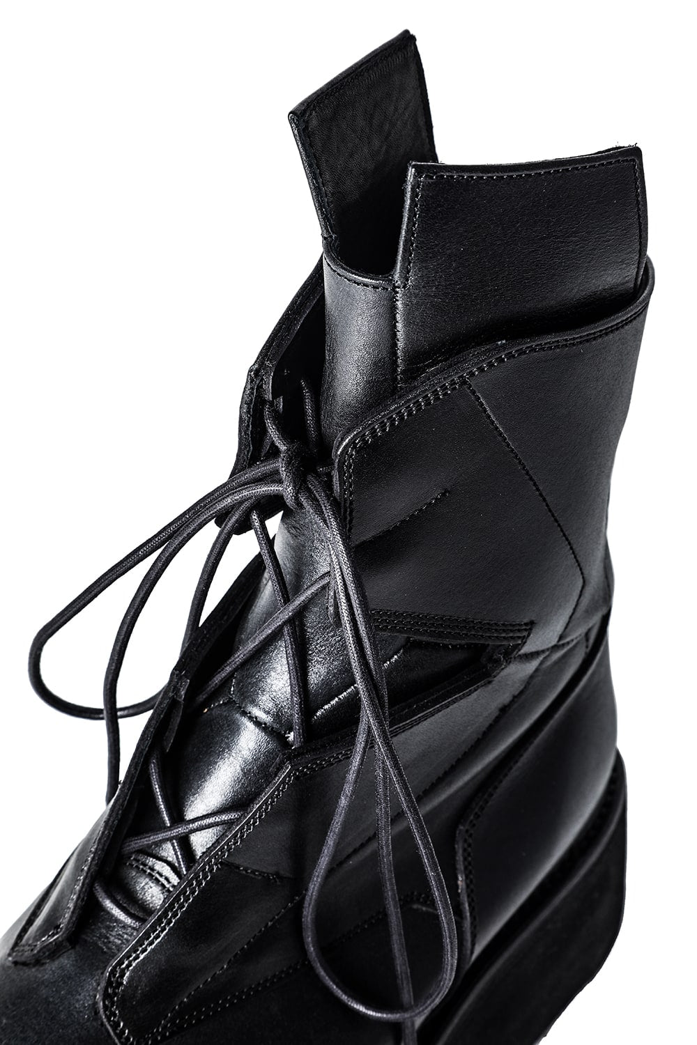 Cow Skin Lace Up Boots