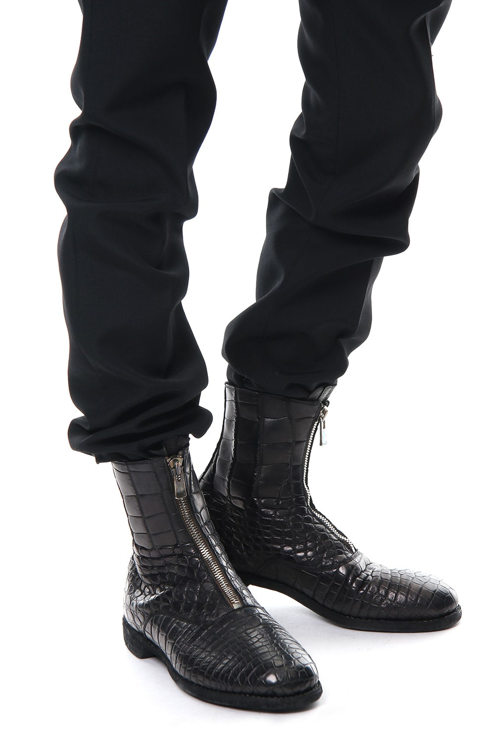 Crocodile Full Grain Front Zip Boots