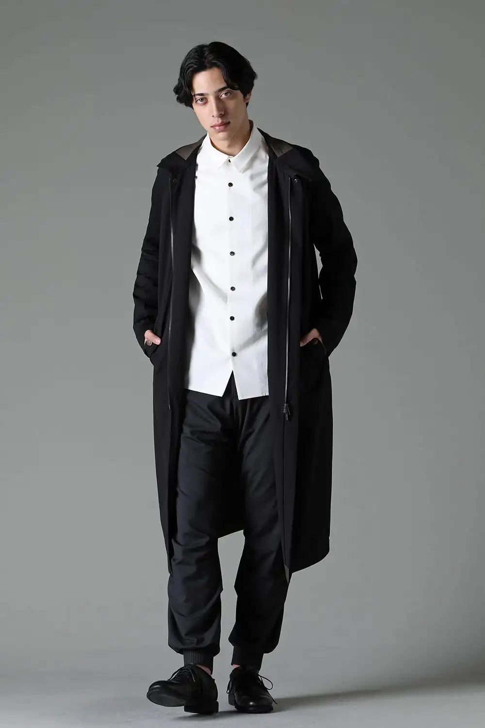 Hight neck coat water repellent polyester