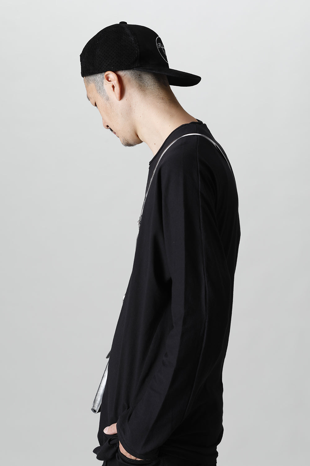 Leather gadget bag 'cartable' SILVER