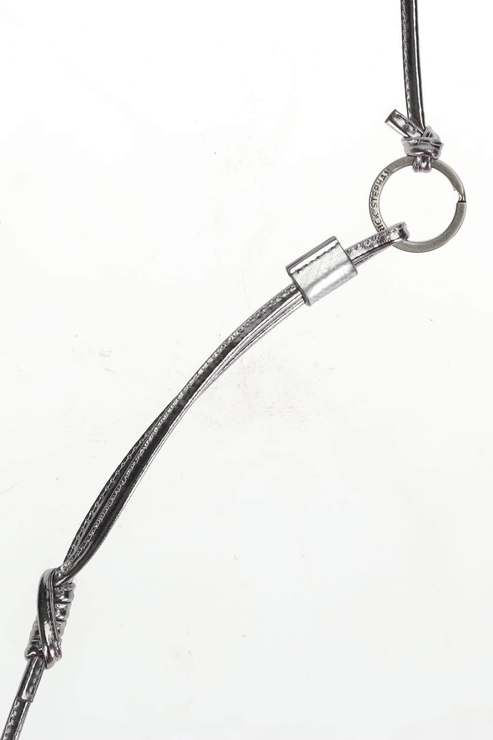 Leather gadget bag 'cartable' SILVER