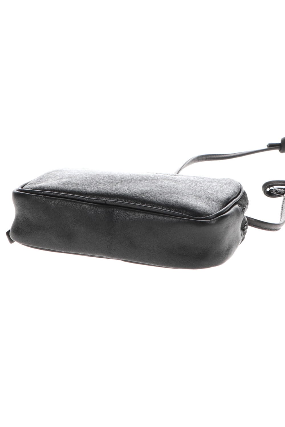 Leather micro shoulder bag 'double zip'