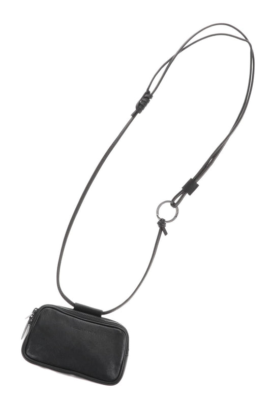 Leather micro shoulder bag 'double zip'