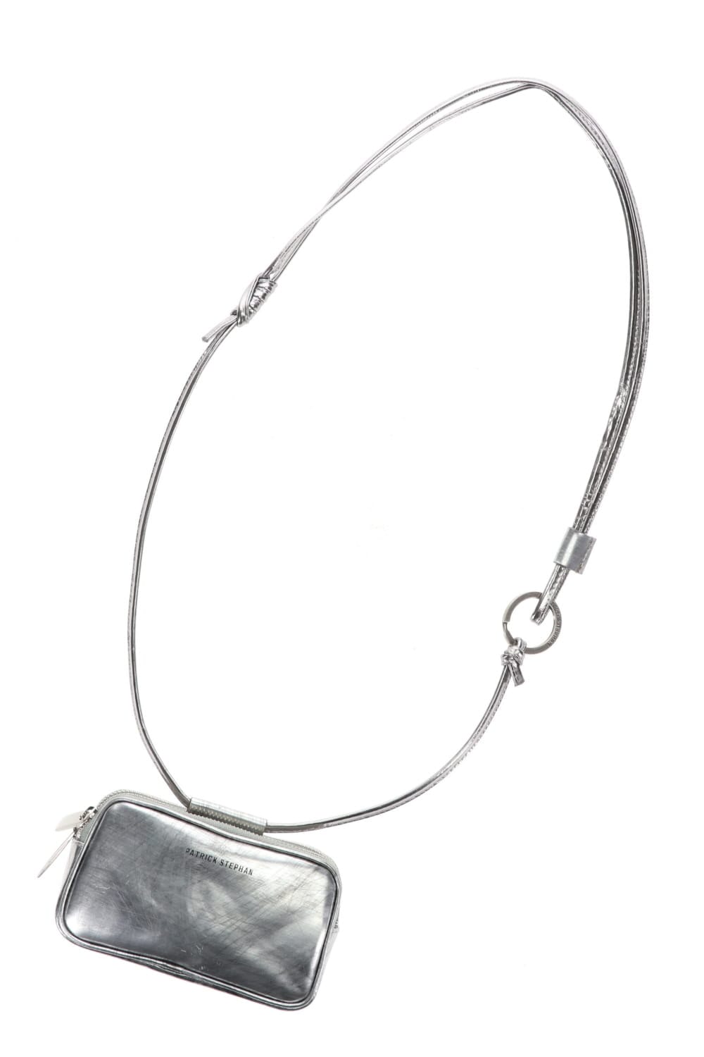 Leather micro shoulder bag 'double zip'-scratch SIL-Free