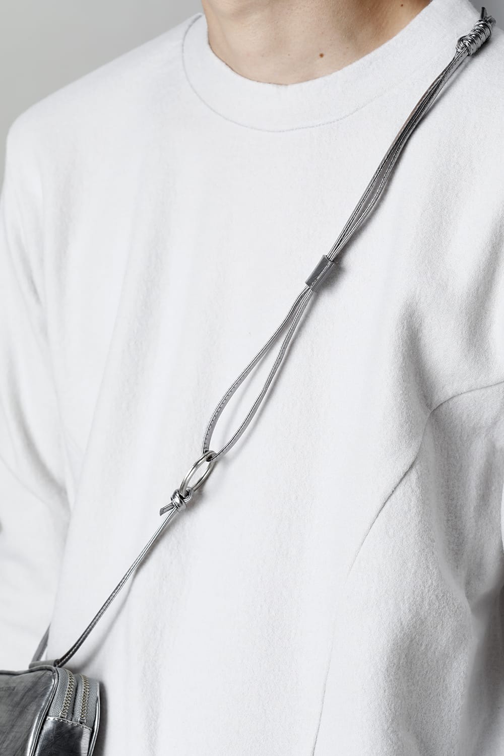 Leather micro shoulder bag 'double zip'-scratch SIL-Free