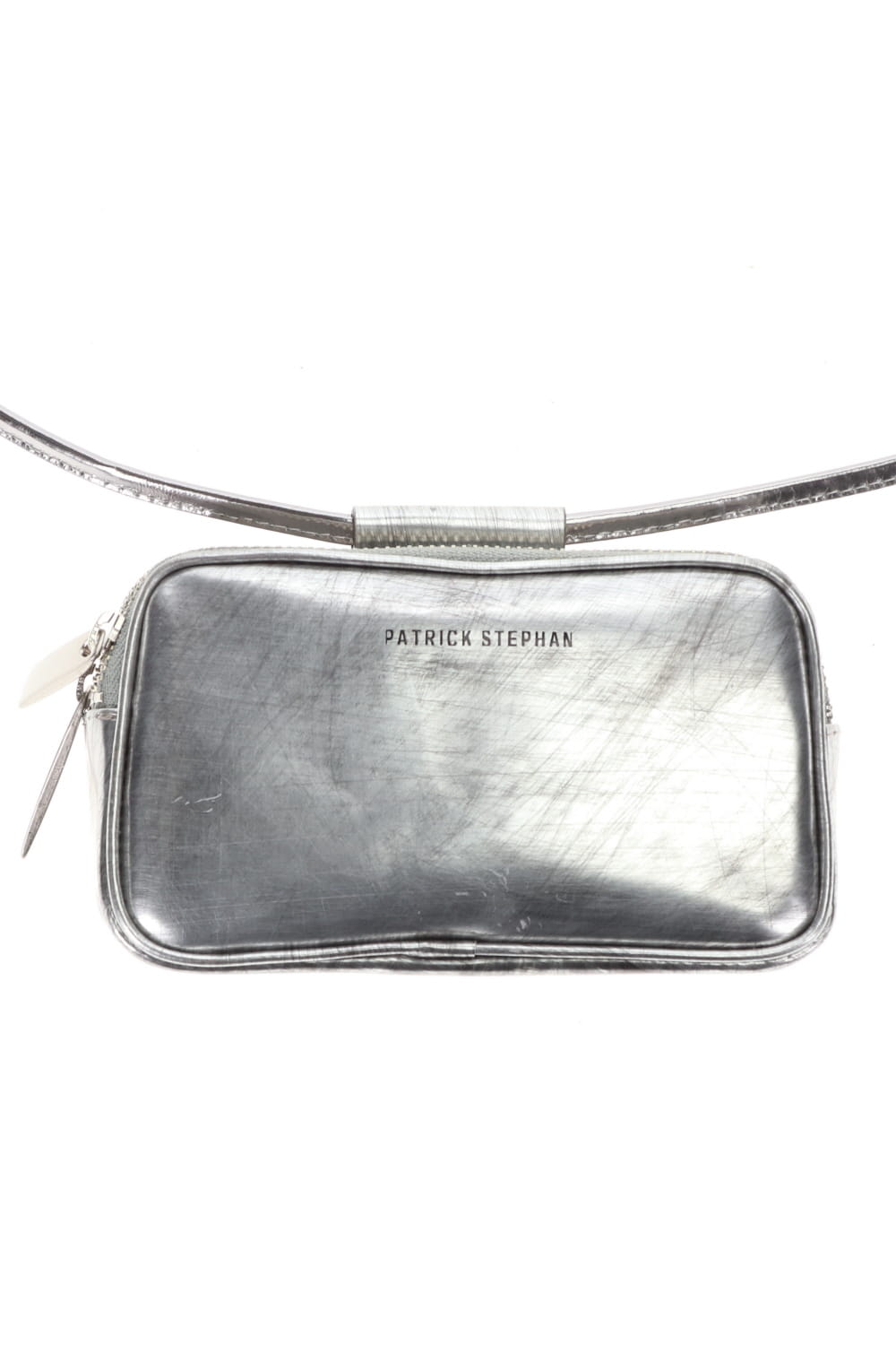 Leather micro shoulder bag 'double zip'-scratch SIL-Free