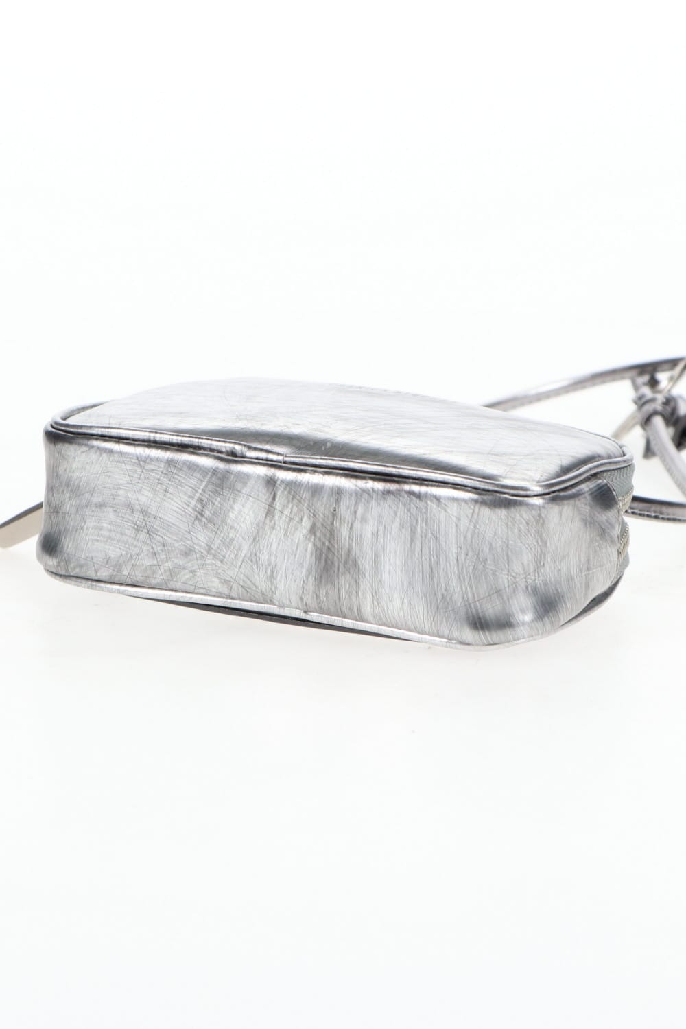 Leather micro shoulder bag 'double zip'-scratch SIL-Free