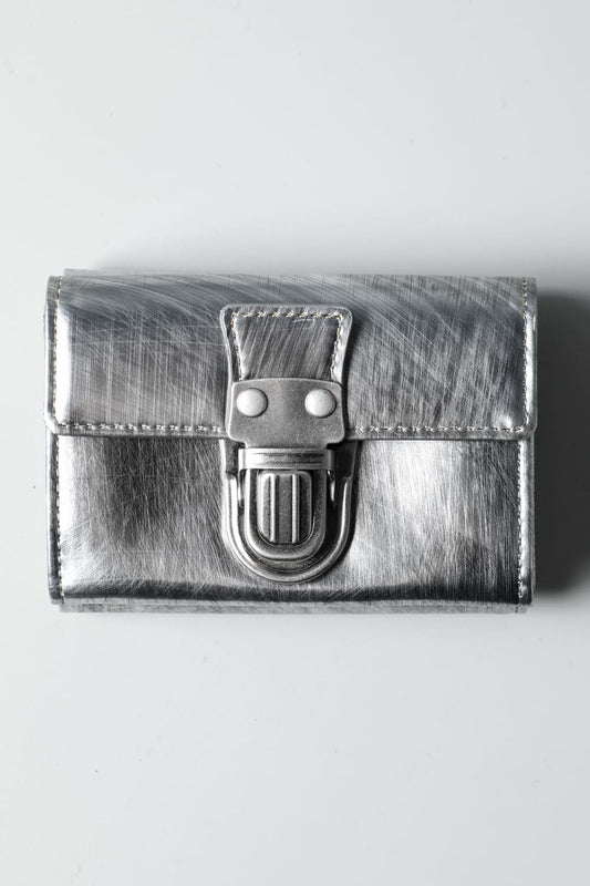 レザー トライフォールド ウォレット 'cartable' SILVER