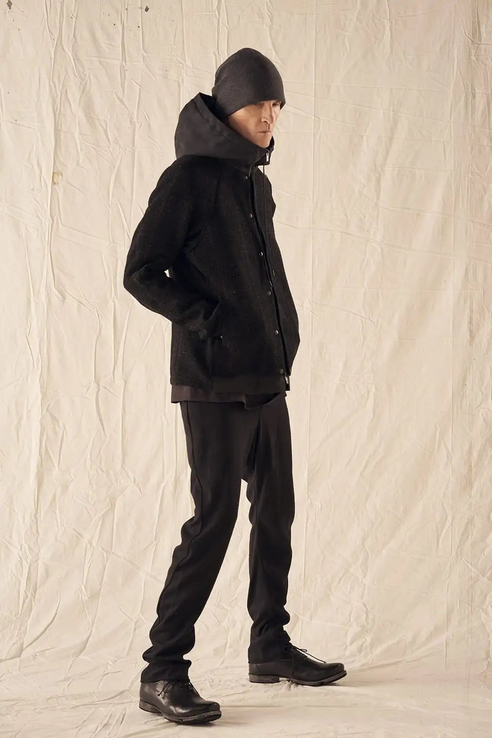 Hooded jacket Shetland wool