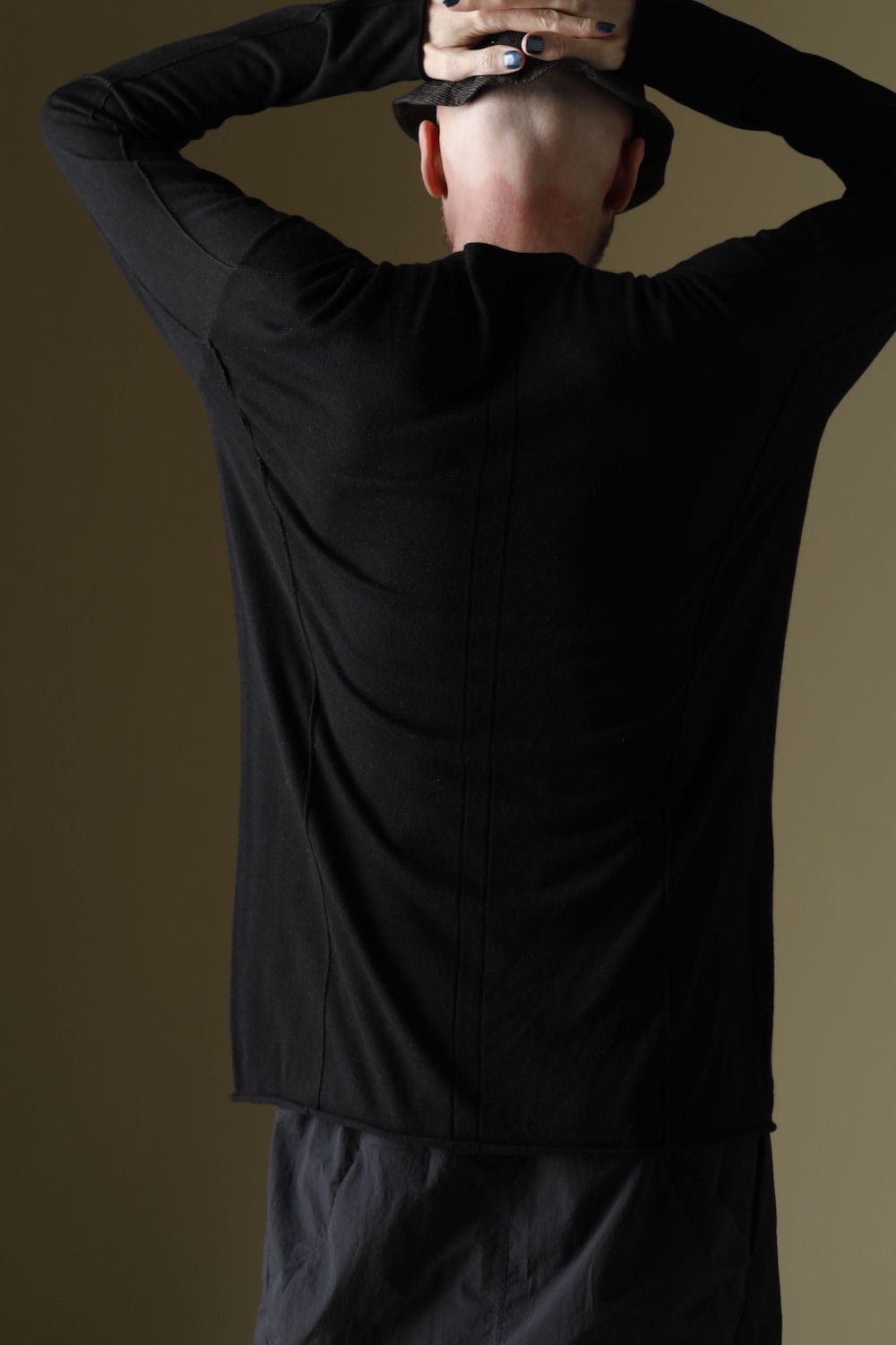 Knit long sleeve silk / cashmere Black