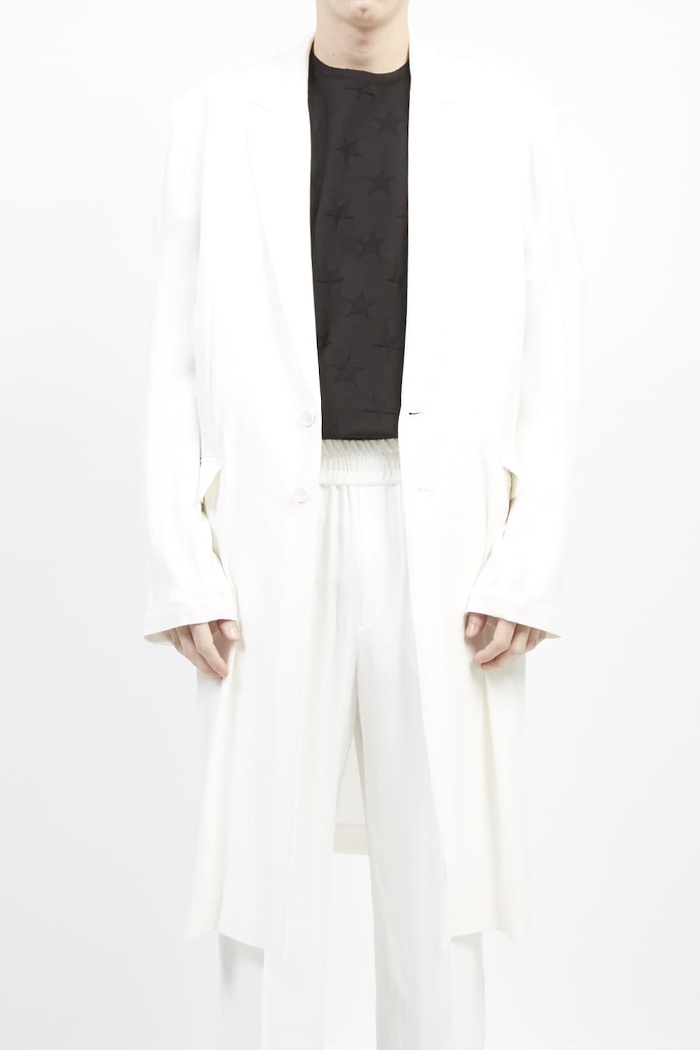 Wide stripe jacquard long jacket Off White