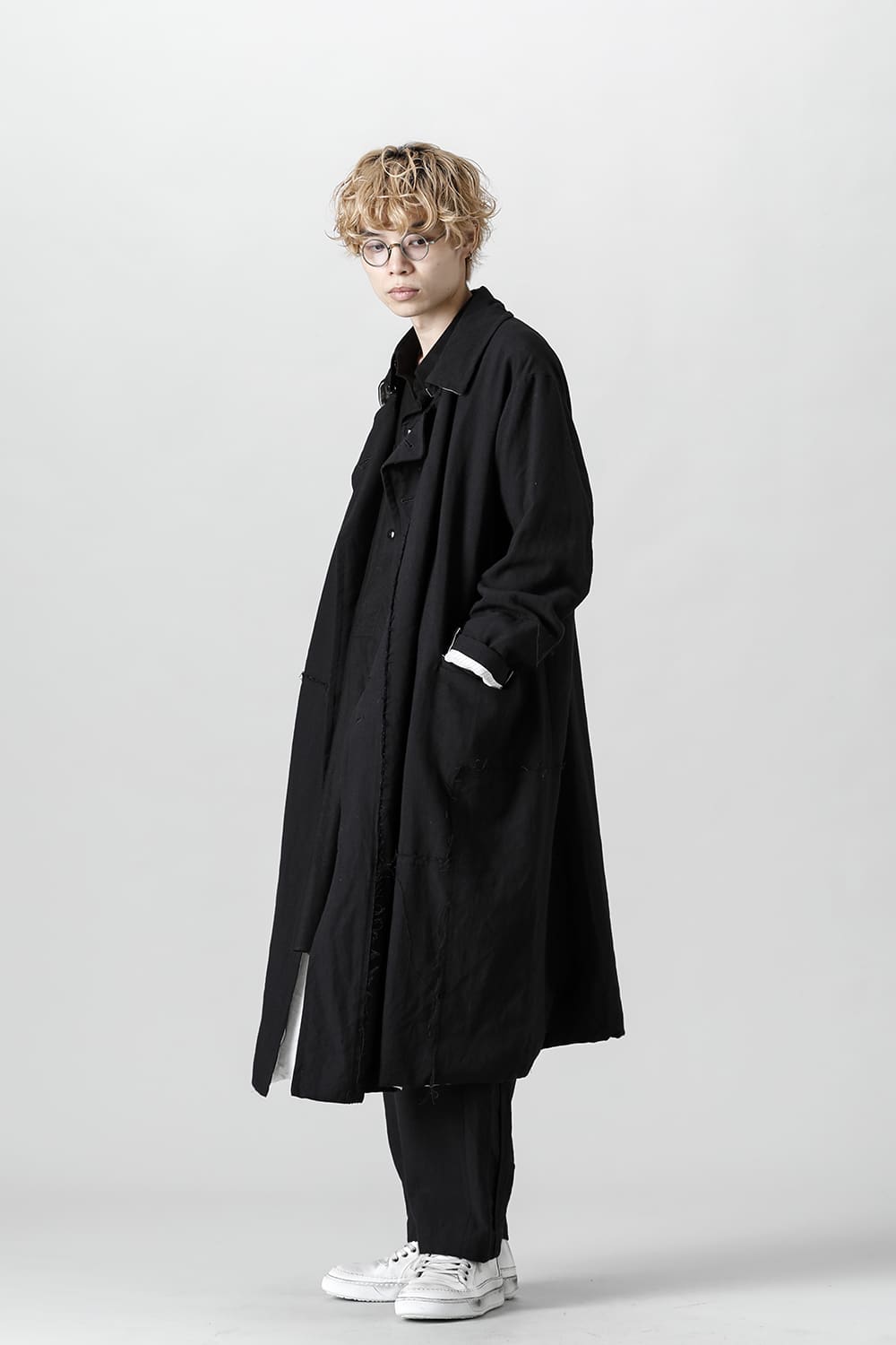 HM-C Wool Linen Double Breasted Coat