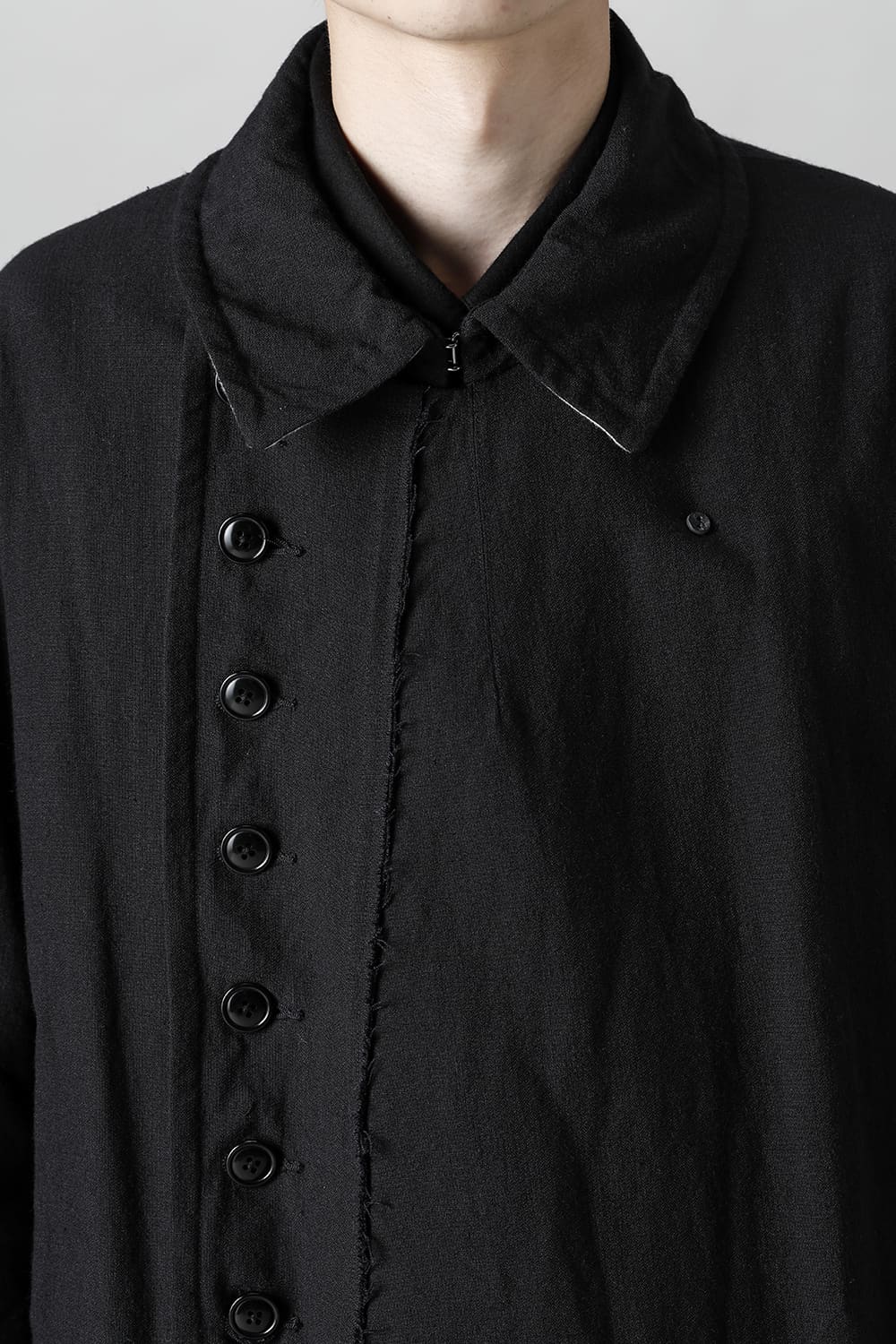 HM-C Wool Linen Double Breasted Coat