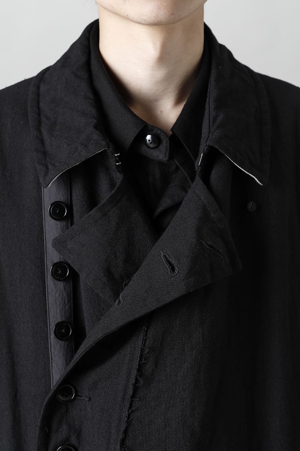 HM-C Wool Linen Double Breasted Coat