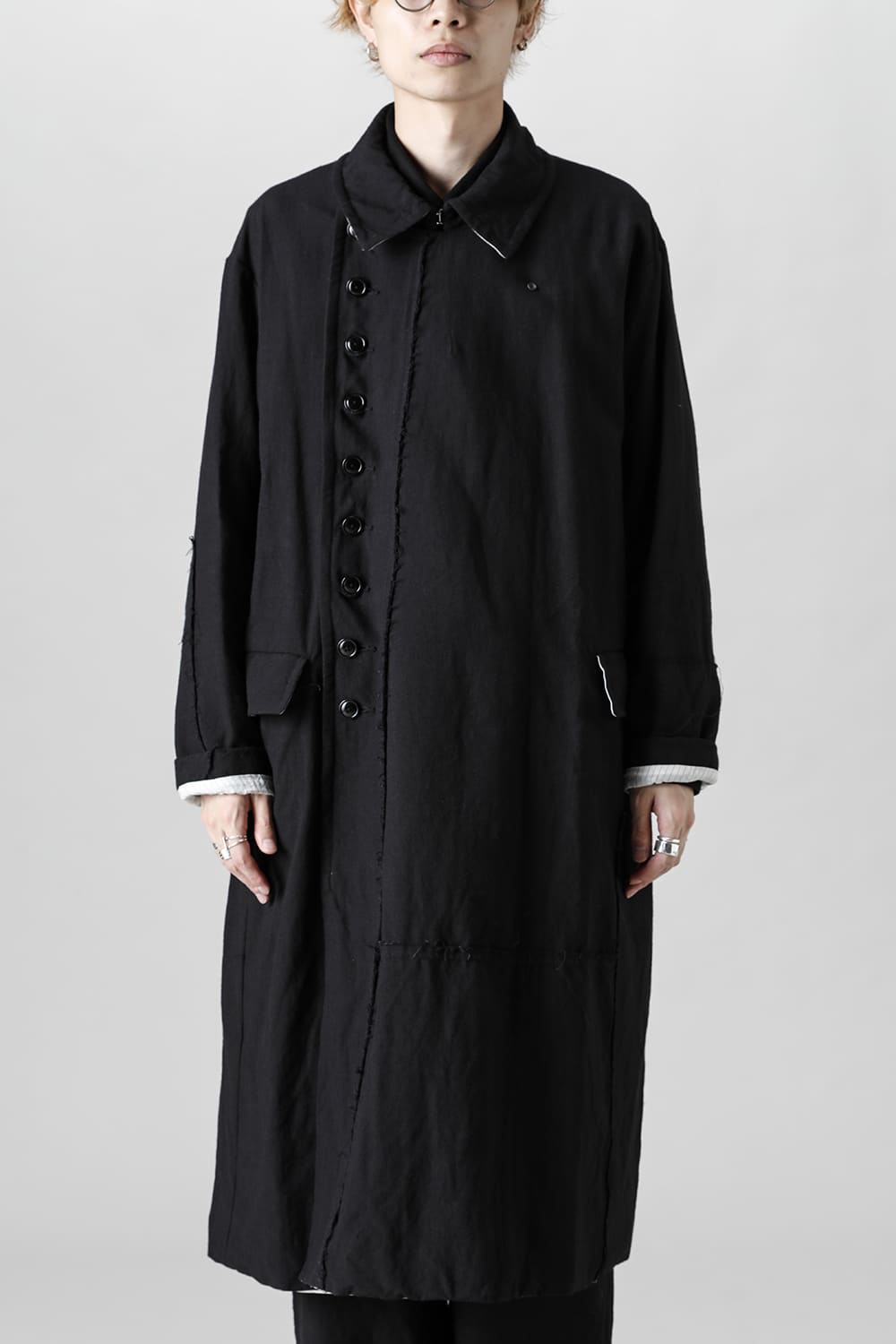 HM-C Wool Linen Double Breasted Coat