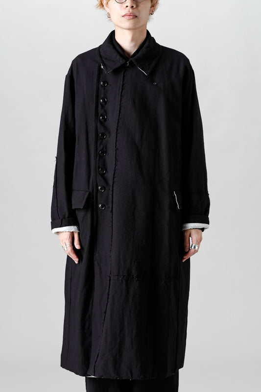 HM-C Wool Linen Double Breasted Coat