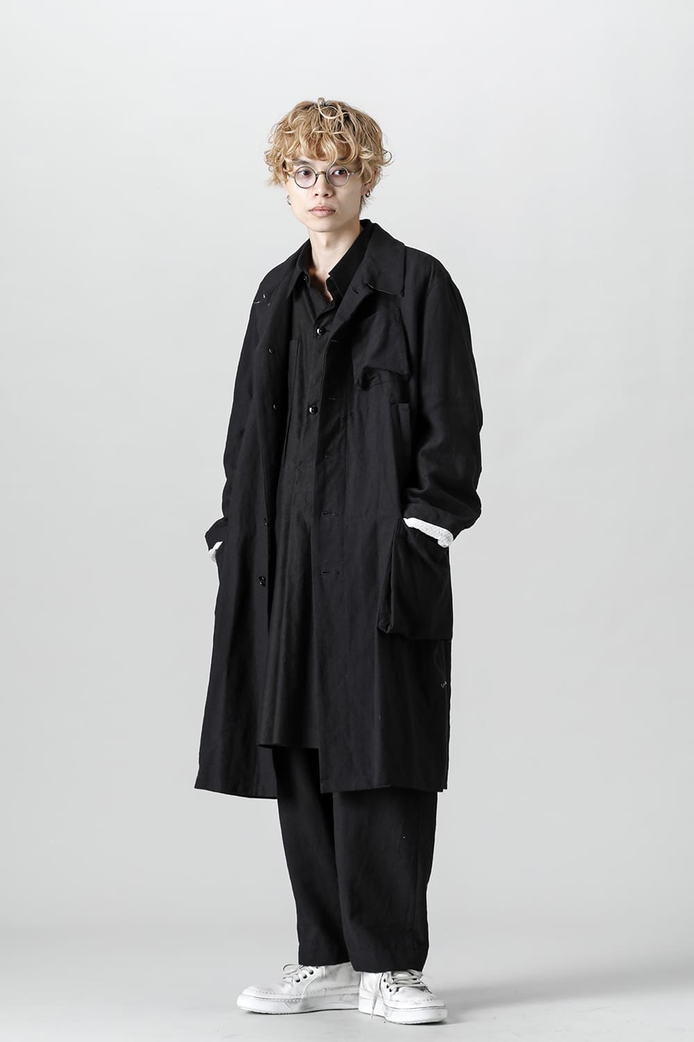 KISTEL Wool Linen Half Work Coat