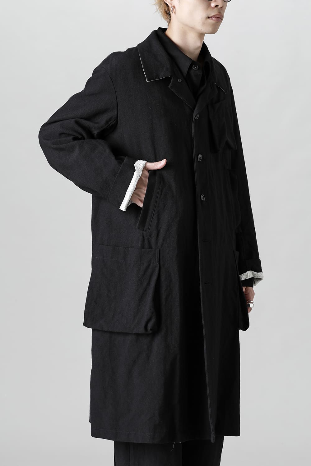 KISTEL Wool Linen Half Work Coat
