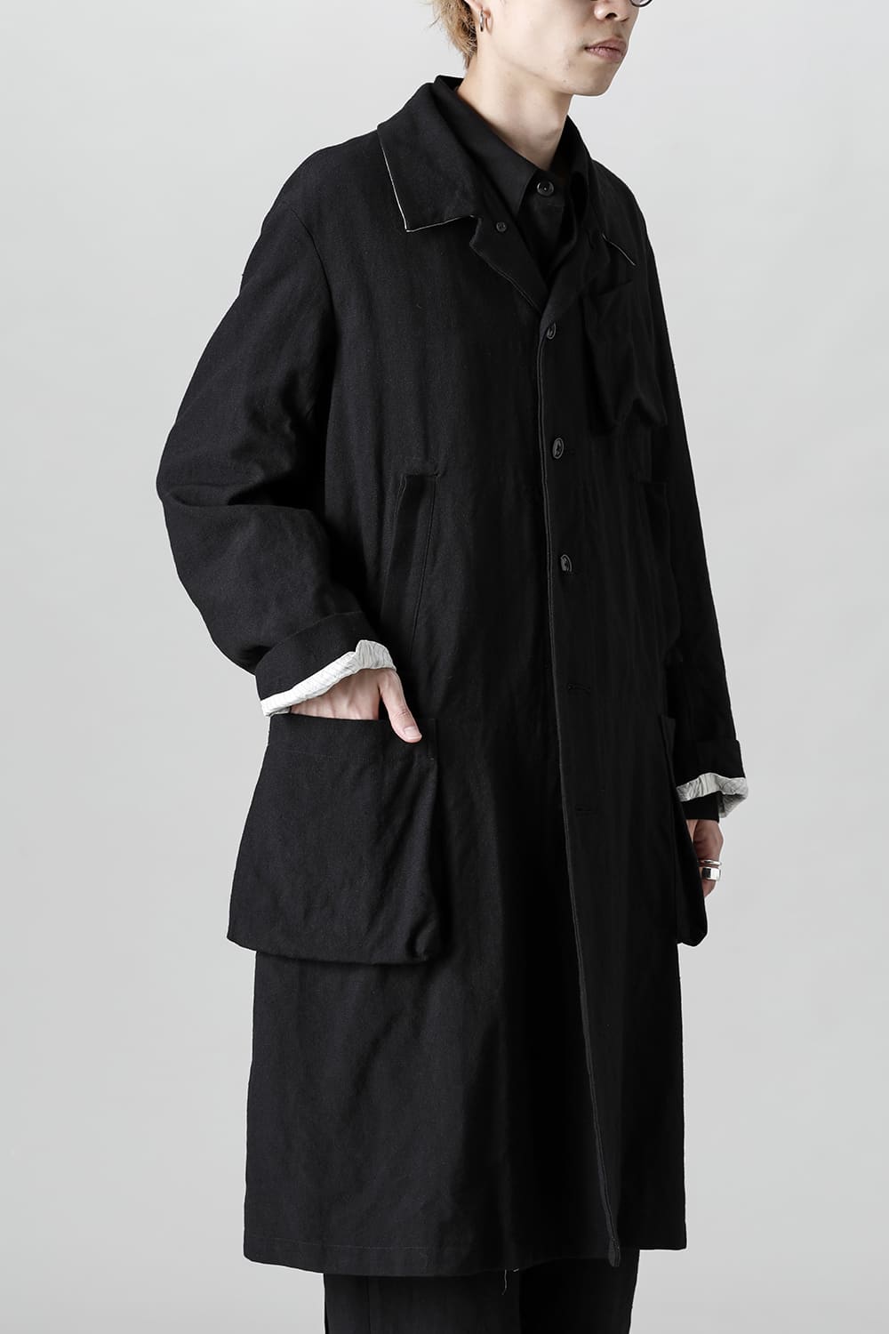 KISTEL Wool Linen Half Work Coat