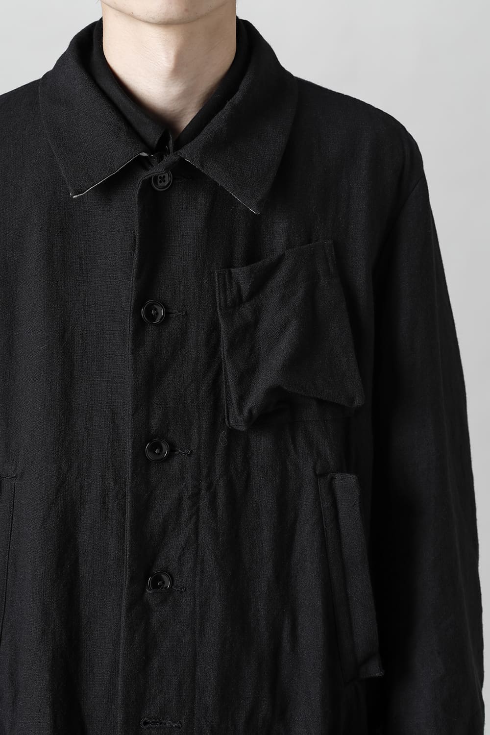 KISTEL Wool Linen Half Work Coat