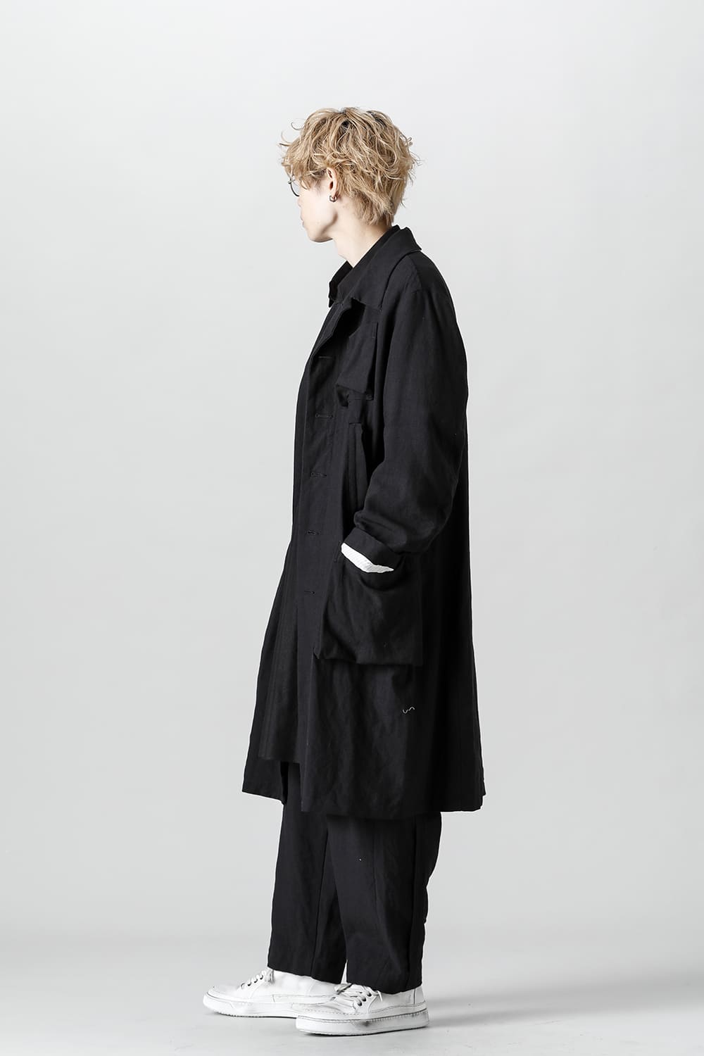 KISTEL Wool Linen Half Work Coat