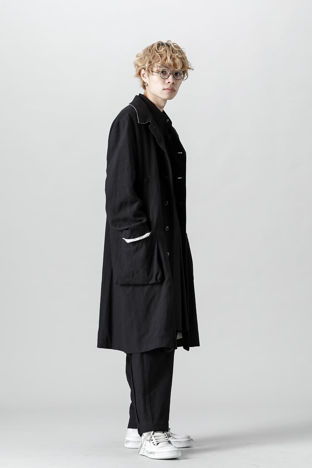 KISTEL Wool Linen Half Work Coat
