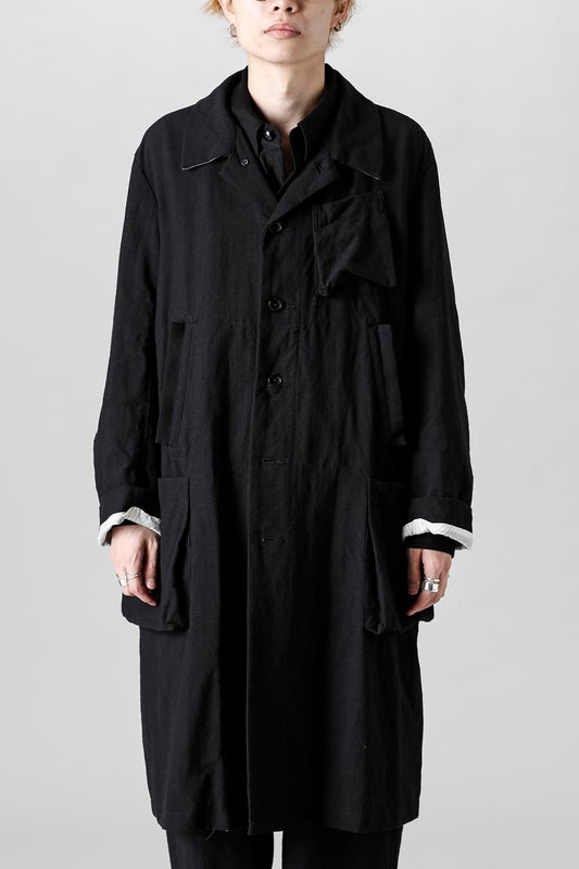 KISTEL Wool Linen Half Work Coat
