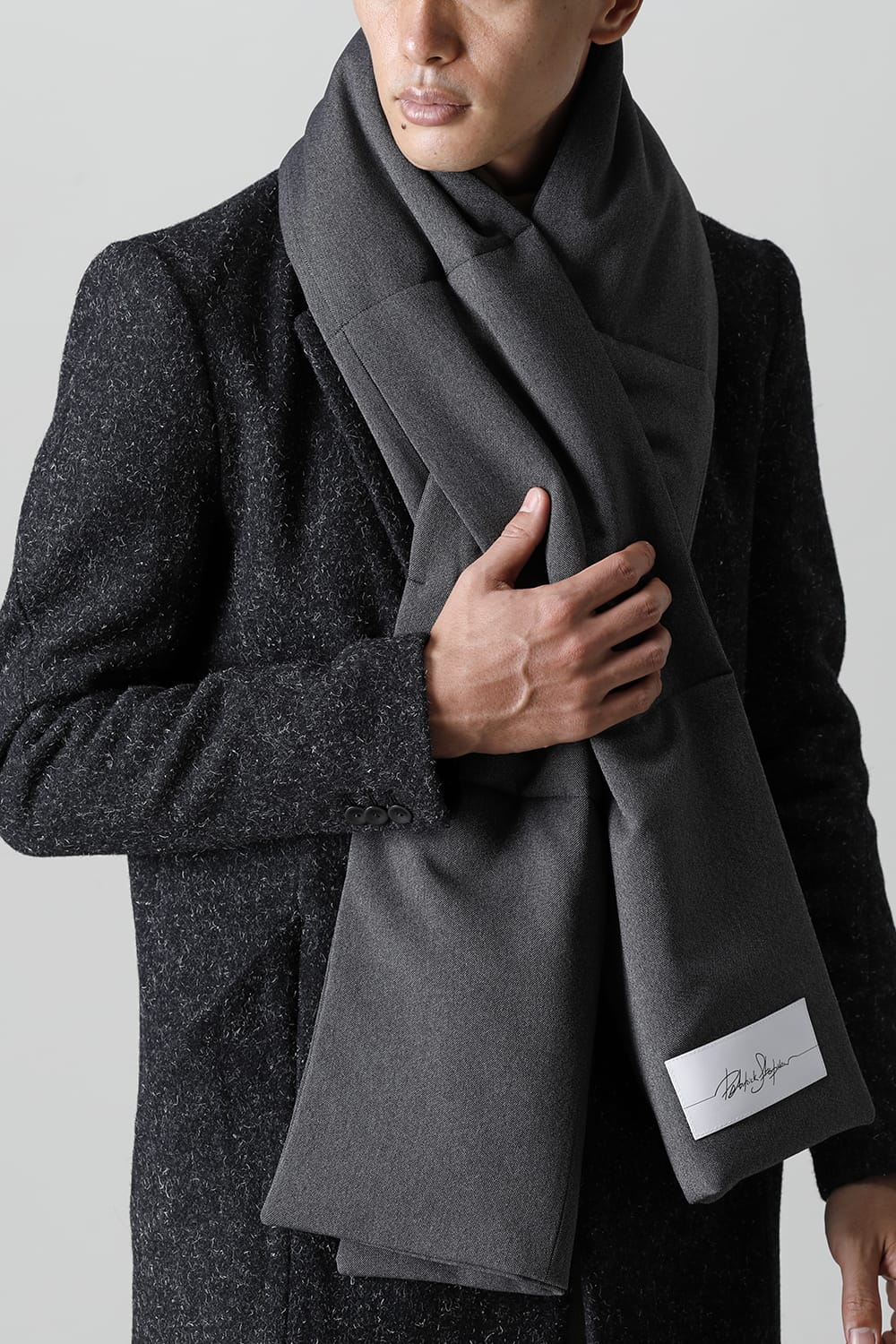 ロング スカーフ 'ピロー ポケット' E-Gray