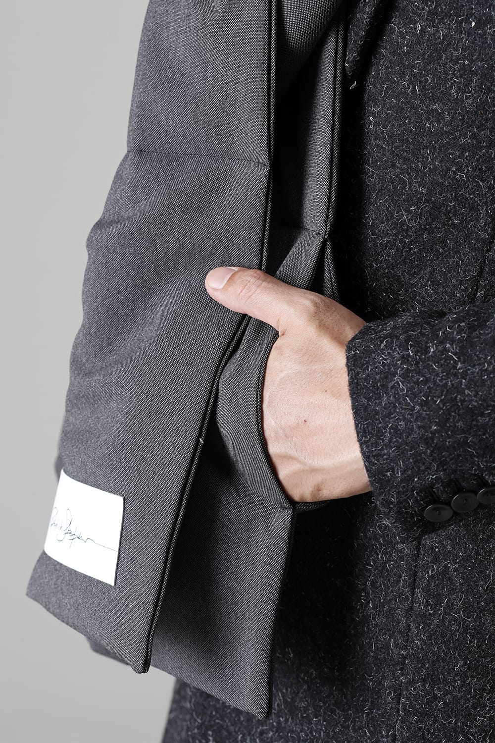 ロング スカーフ 'ピロー ポケット' E-Gray