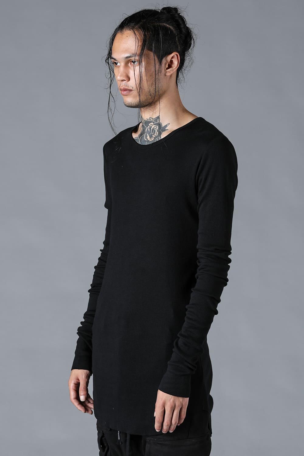 Modal x Cotton Ribbed Terry Robe Sleeve T-Shirt