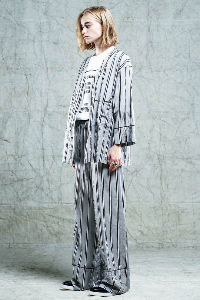 GROOVE STRIPE JACQUARD LONG JACKET