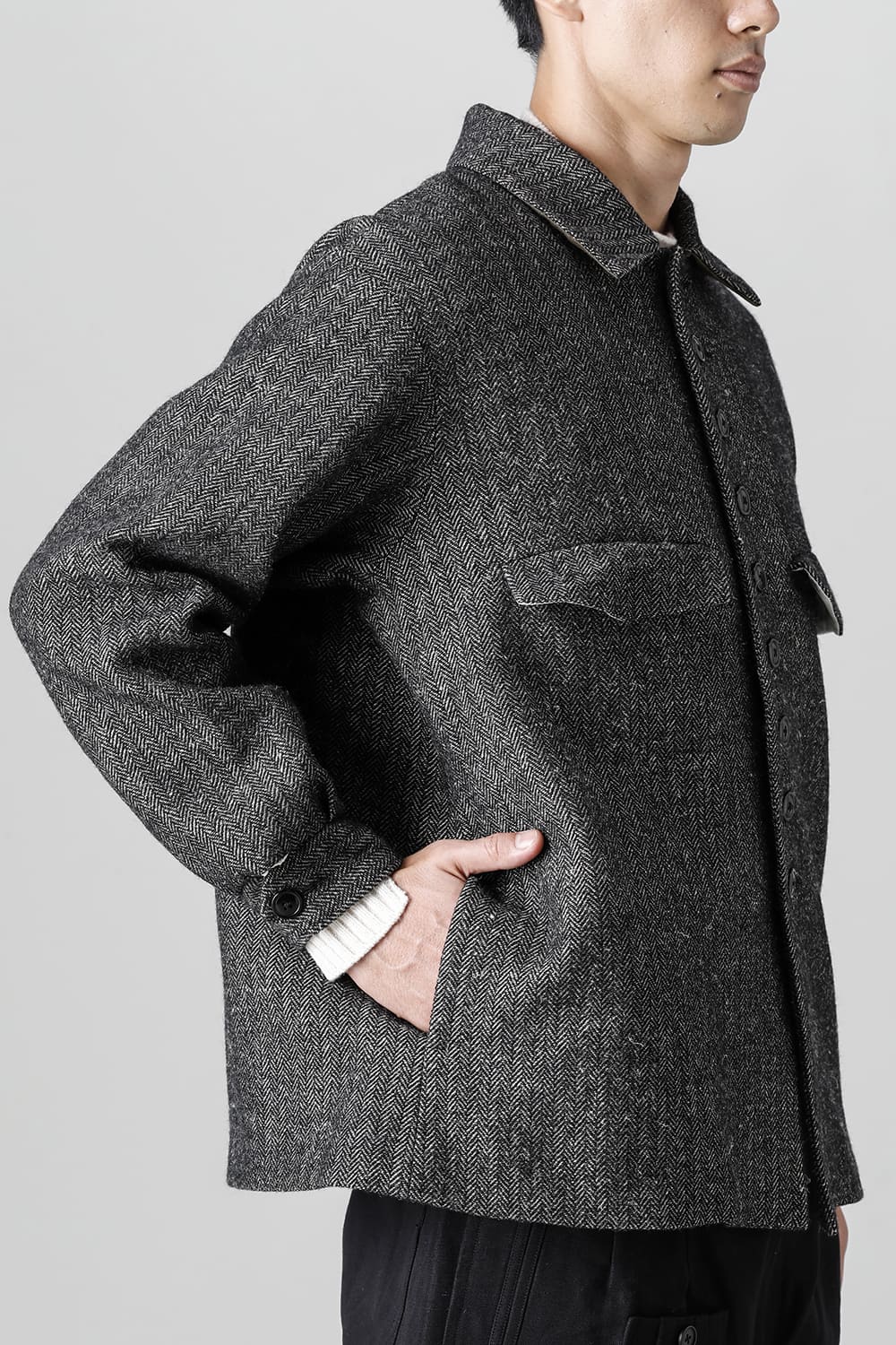 ラインド シャツ ジャケット - クラッシック ヘリング ボーン