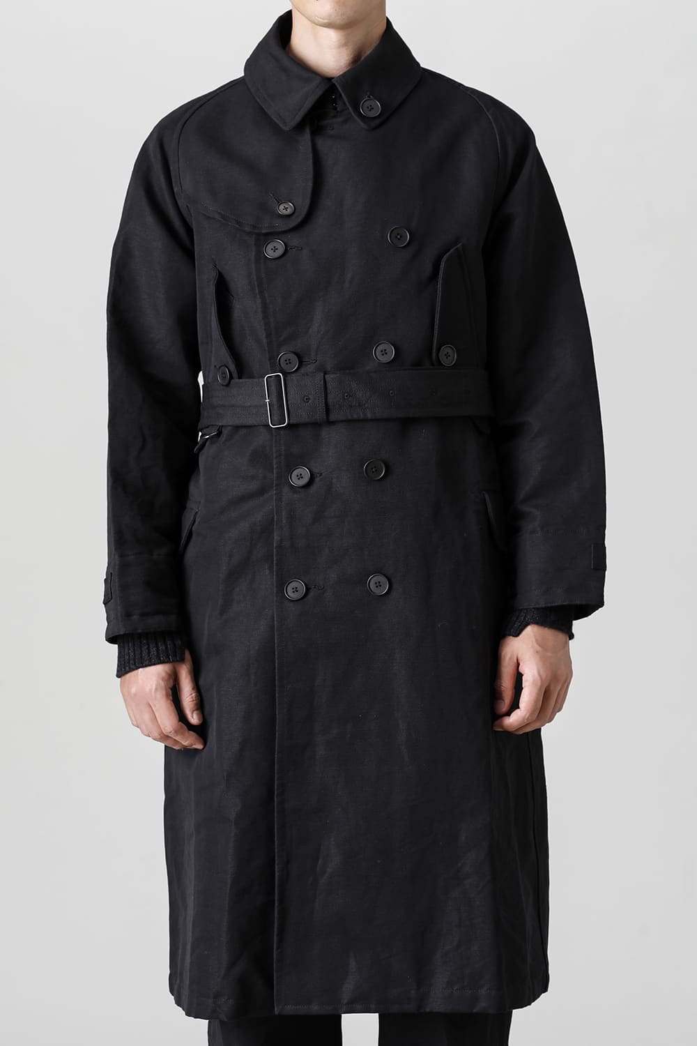 Motorcyclist Trench Coat Black