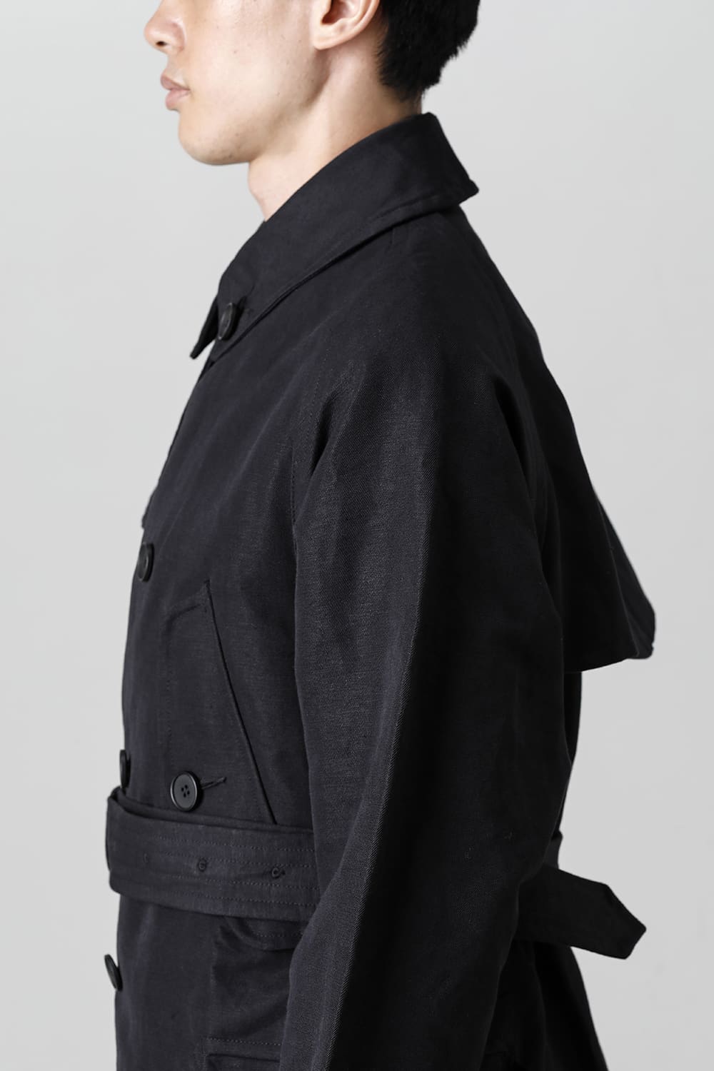 Motorcyclist Trench Coat Black