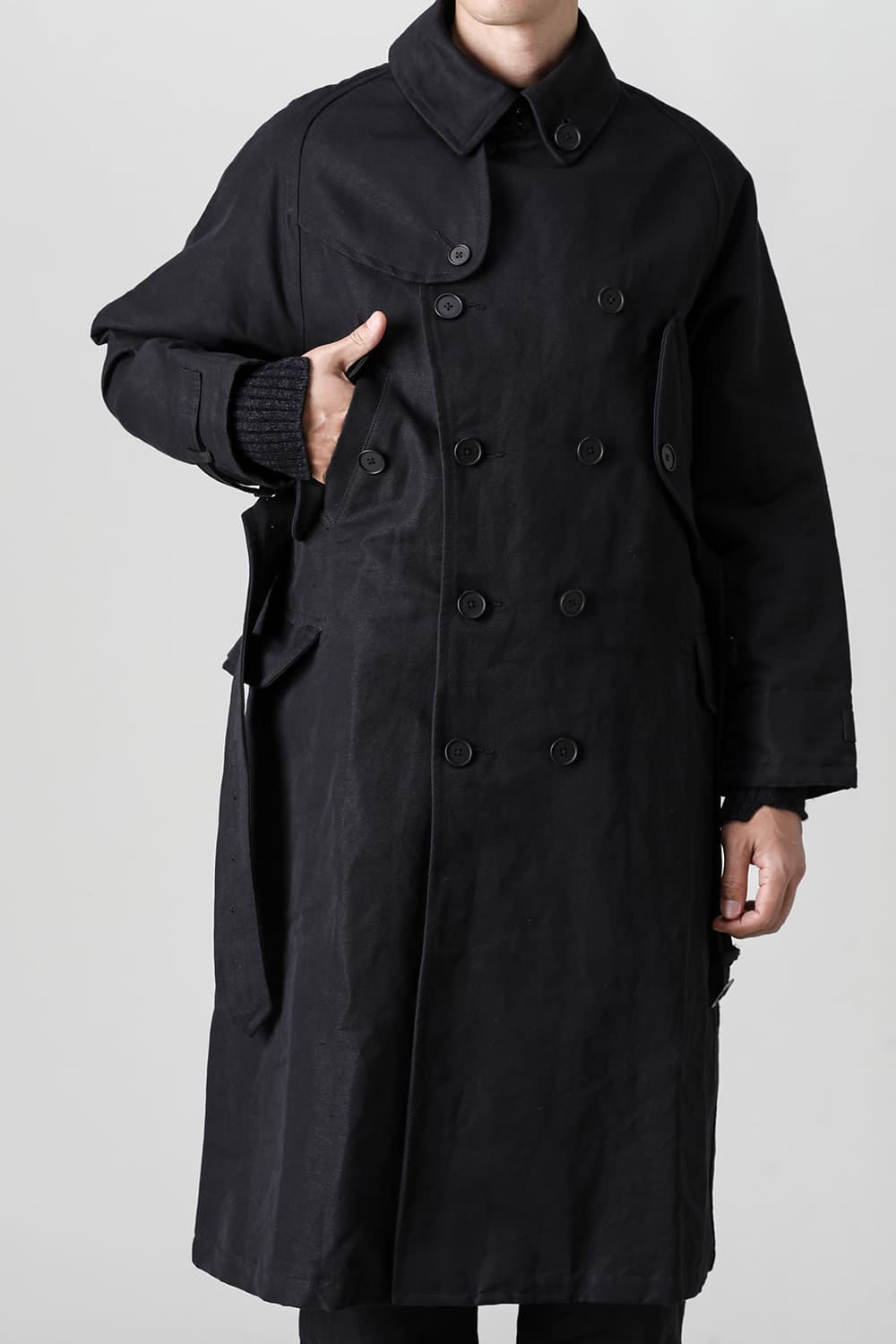 Motorcyclist Trench Coat Black