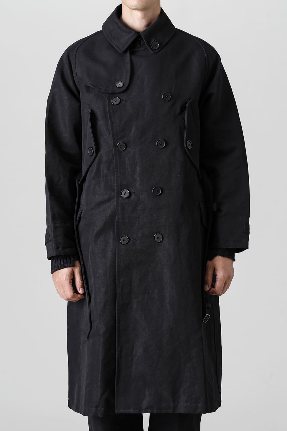 Motorcyclist Trench Coat Black